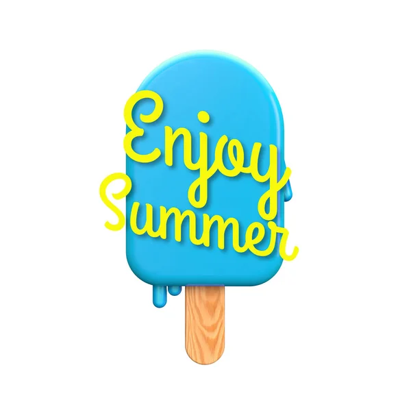 Estate colorato ghiacciolo con godere di messaggio estivo — Foto Stock