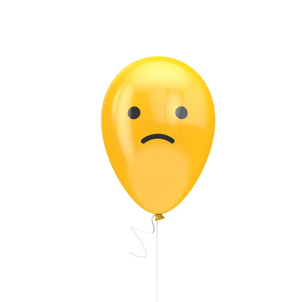 Unhappy sad face emoji floating balloon — Stock Photo, Image