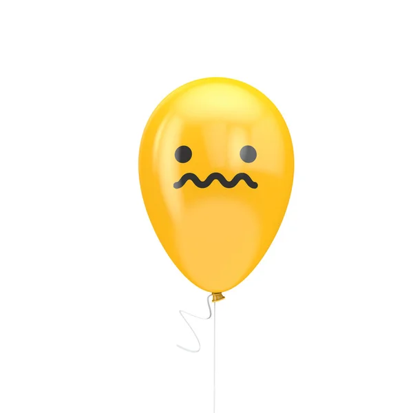 Osäker nervös emoji flytande ballong — Stockfoto