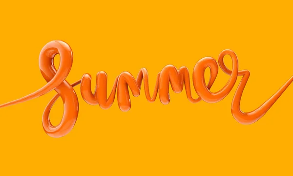 Sommer hell Blase Skript Typografie Hintergrund 3d rendern — Stockfoto