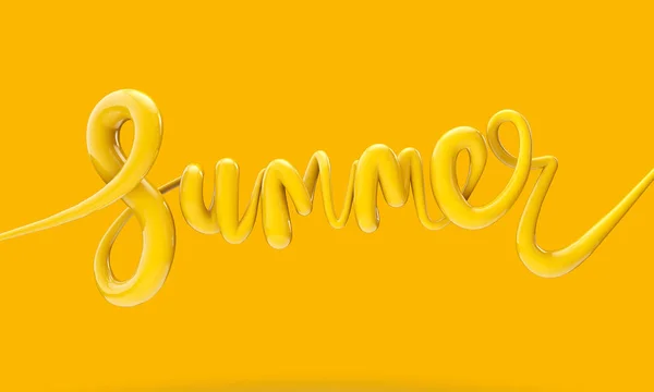 Verano brillante burbuja guion tipografía fondo 3D Render —  Fotos de Stock
