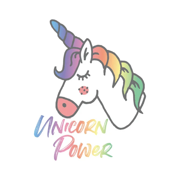 Gambar tangan unicorn yang lucu. - Stok Vektor