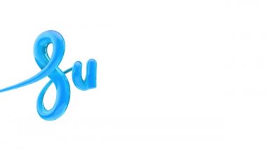 Yaz parlak kabarcık Script tipografi kelime arka plan 3D render yazmak