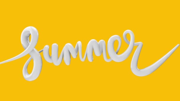 여름 밝은 거품 스크립트 타이포그래피 팽창 단어 배경 3d 렌더링 — 비디오