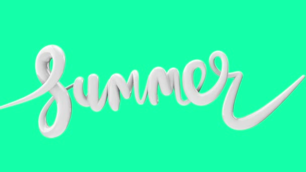 Tipografía brillante del guion de la burbuja del verano inflando fondo de la palabra 3D Render — Vídeo de stock