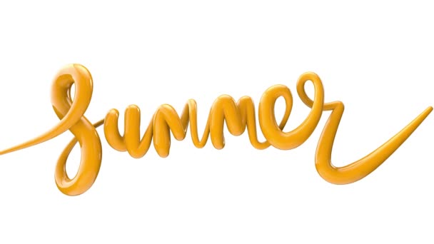 Sommer hell Blase Skript Typografie aufblasen Wort Hintergrund 3d rendern — Stockvideo