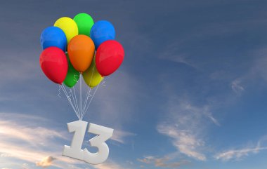 13 numara parti kutlama. Sayı bir demet Ballo bağlı