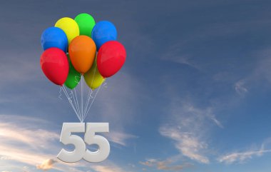 55 numara parti kutlama. Sayı bir demet Ballo bağlı