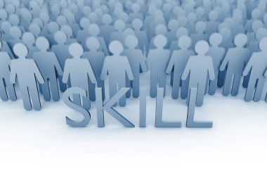 Beceri. Sopa rakam insanlar büyük bir grup. 3B Işleme