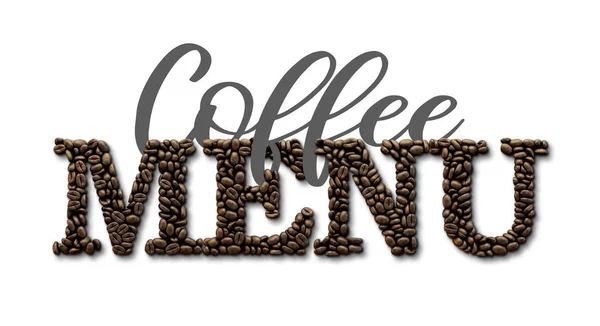 Koffie menu typografie citaat. Coffee Bean ontwerp belettering citaat — Stockfoto