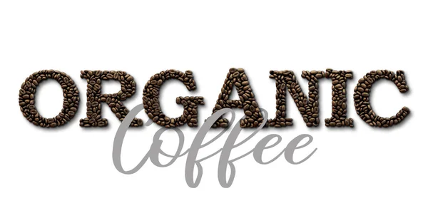 Biologische koffie typografie citaat. Coffee Bean ontwerp belettering qu — Stockfoto