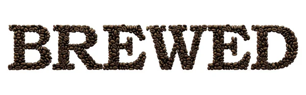 Gebrouwen woord gemaakt van Coffee Bean lettertype. 3D-rendering — Stockfoto