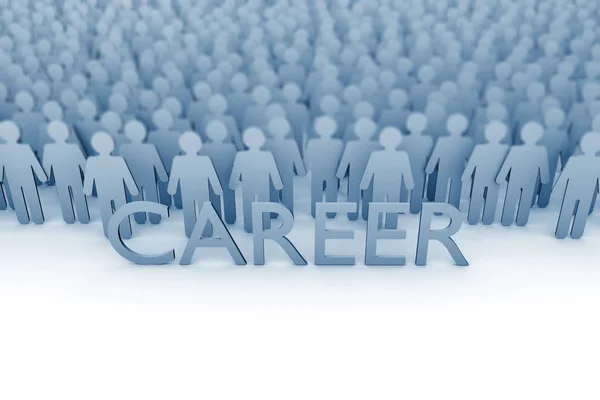 Career opportunity. Large group of stick figure people. 3D Rende — Stock Photo, Image