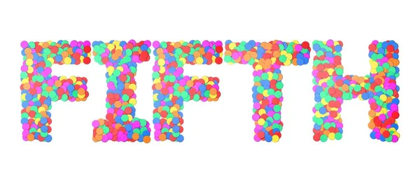 Fifth confetti type word. 3D rendering — Stock Photo, Image