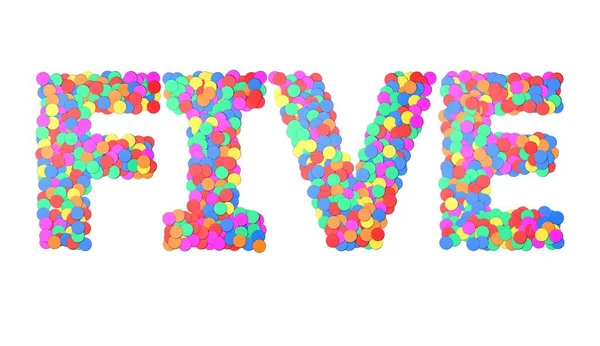 Five confetti type word. 3D rendering — Stock Photo, Image