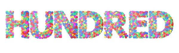 Honderd confetti type woord. 3D-rendering — Stockfoto