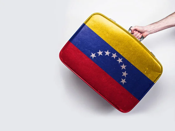 Wenezuela Flaga na Vintage skórzane walizki. — Zdjęcie stockowe