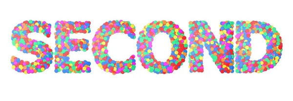 Second confetti type word. 3D rendering — Stock Photo, Image