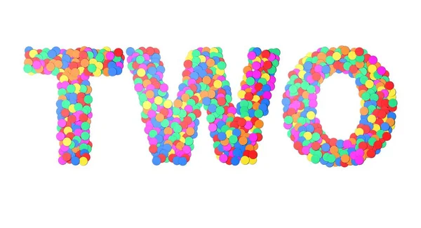 Two confetti type word. 3D rendering — Stock Photo, Image