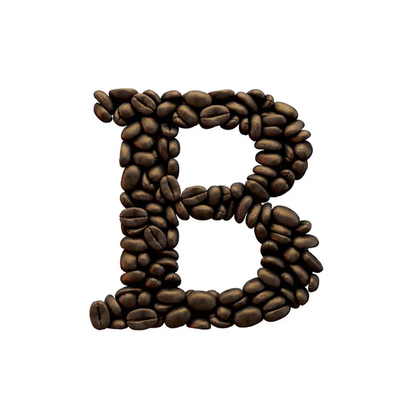 Letter B coffee bean alphabet lettering. 3D Rendering — Stock Photo, Image