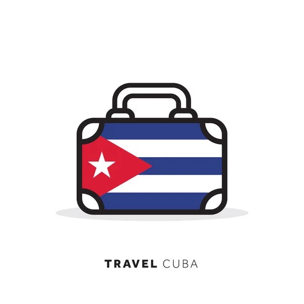 Cuba conceito de viagem. Ícone de vetor de mala com país nacional —  Vetores de Stock