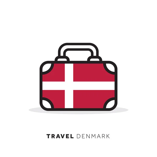 Danemark concept de voyage. Icône vectorielle valise avec comptage national — Image vectorielle