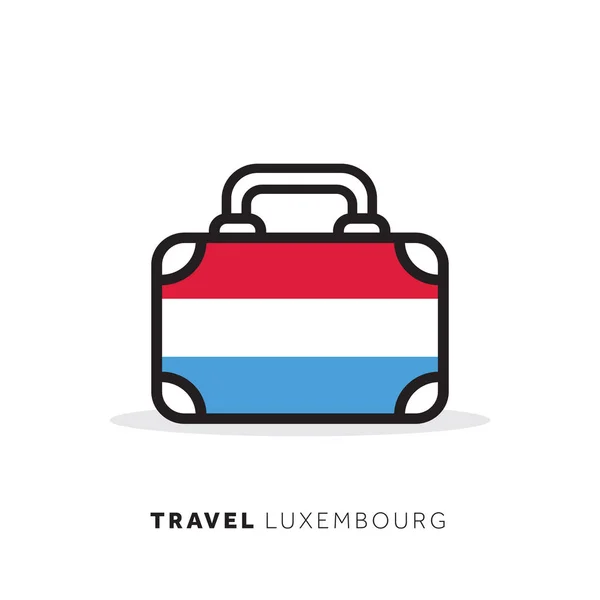 Luxembourg Travel concept. Koffer vector icoon met nationale co — Stockvector