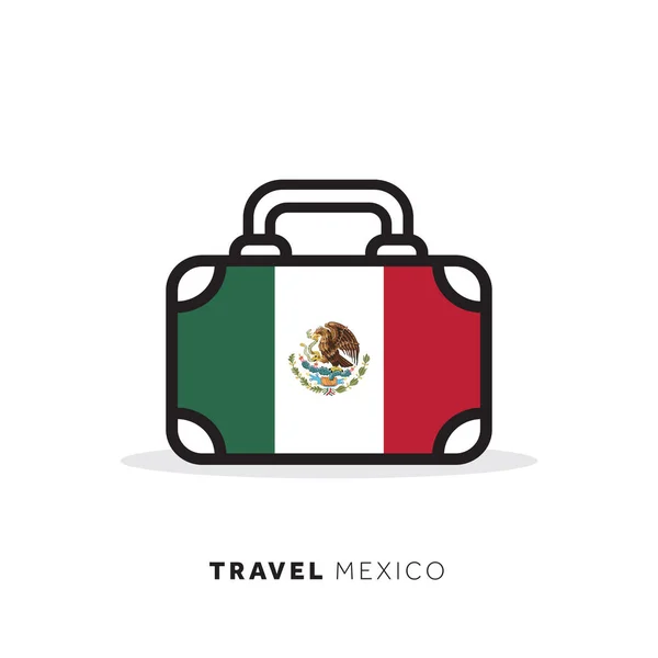 México conceito de viagem. Ícone de vetor de mala com contador nacional —  Vetores de Stock