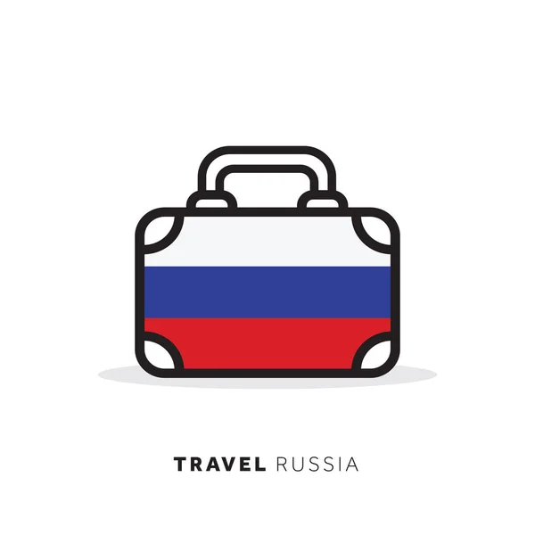 Russie concept de voyage. Icône vectorielle valise avec pays — Image vectorielle
