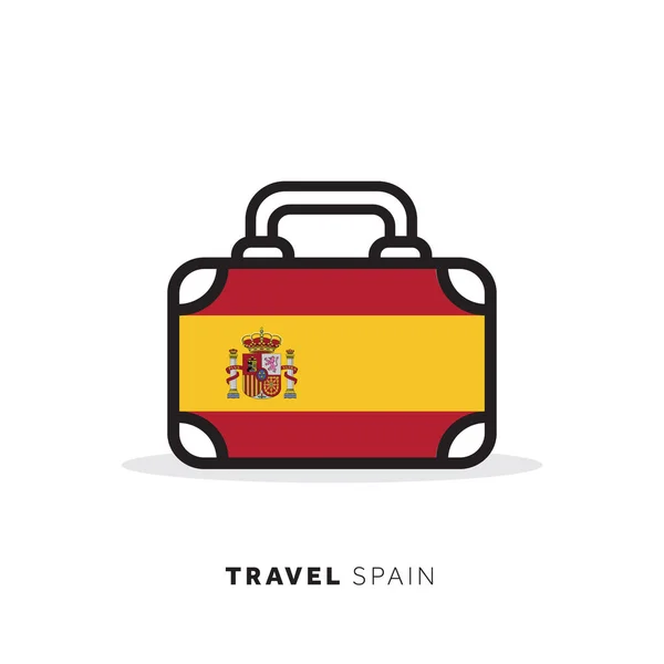 İspanya seyahat konsepti. Ulusal ülke ile bavul vektör simgesi — Stok Vektör
