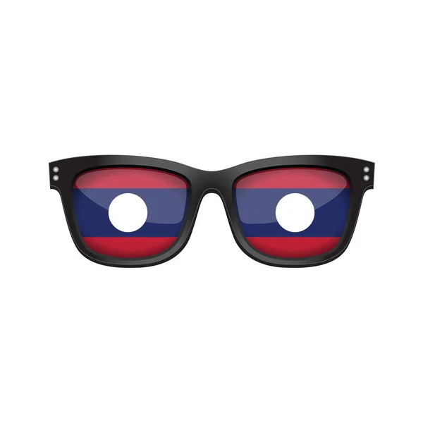 Laos Nationalflagge modische Sonnenbrille — Stockvektor