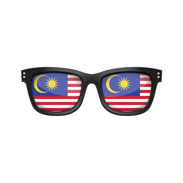 말레이시아 국기 유행 선글라스 — 스톡 벡터