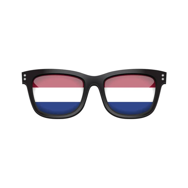 Bandeira nacional holandesa óculos de sol elegantes —  Vetores de Stock