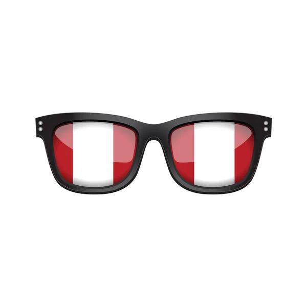 Peru Nationalflagge modische Sonnenbrille — Stockvektor