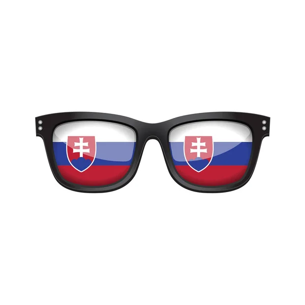 슬로바키아 국기 유행 선글라스 — 스톡 벡터