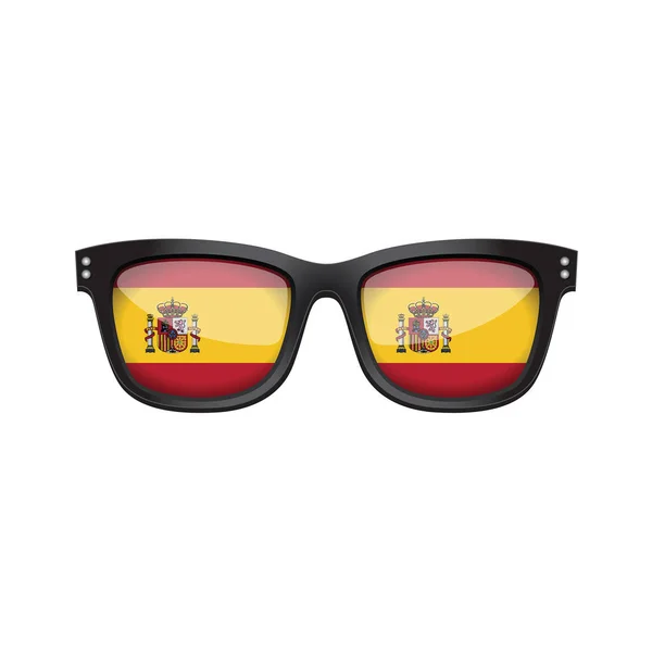 İspanya Ulusal bayrağı şık güneş gözlüğü — Stok Vektör