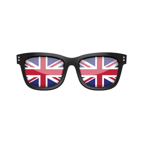 Groot-Brittannië nationale vlag modieuze zonnebril — Stockvector