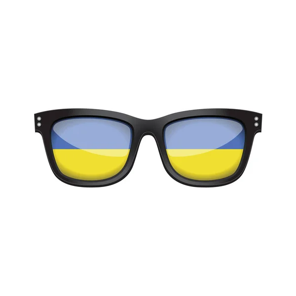 Ukrainas nationella flagga fashionabla solglasögon — Stock vektor