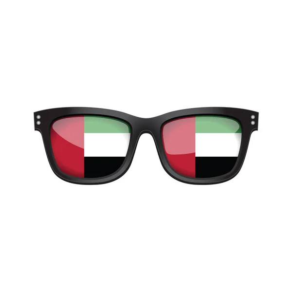 Flaga narodowa ZEA modne okulary przeciwsłoneczne — Wektor stockowy