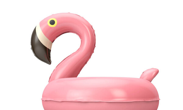 Летнее розовое соцветие фальминго на белом фоне. 3D Render
