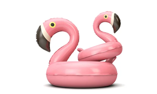 Літній рожевий надувний фалінго на білому тлі. 3D рендеринг — стокове фото