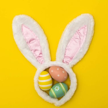 Tavşan kulakları ve Paskalya yumurta Paskalya tatili arka plan