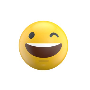 Emoji ifade karakter yüz 3D Rendering