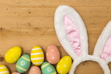 Tavşan kulakları ve Paskalya yumurta Paskalya tatili arka plan
