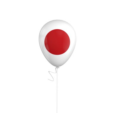 Bir dize üzerinde Japonya bayrağı balon. 3B Işleme