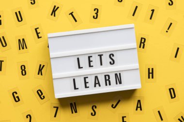 Parlak sarı arka planda lightbox mesajı öğrenmenizi sağlar