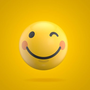 Emoji ifade karakter yüz 3D Rendering