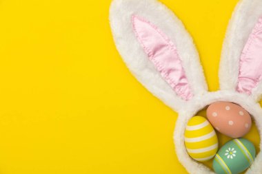 Tavşan kulakları ve Paskalya yumurta Paskalya tatili arka plan