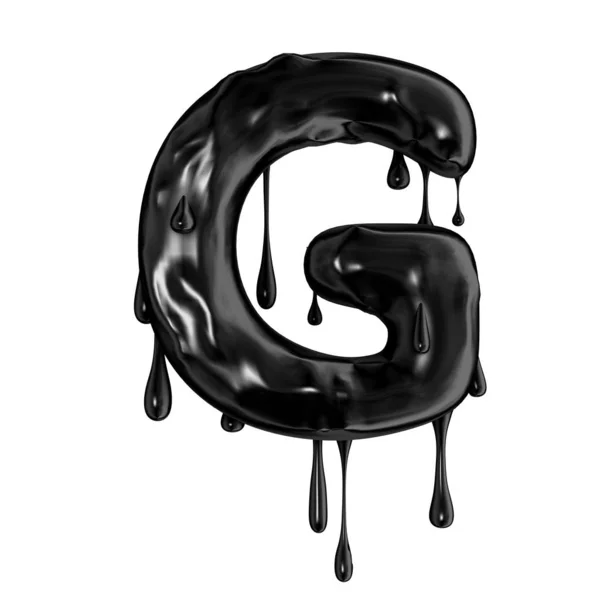 Siyah damlama Slime Halloween büyük harf G — Stok fotoğraf
