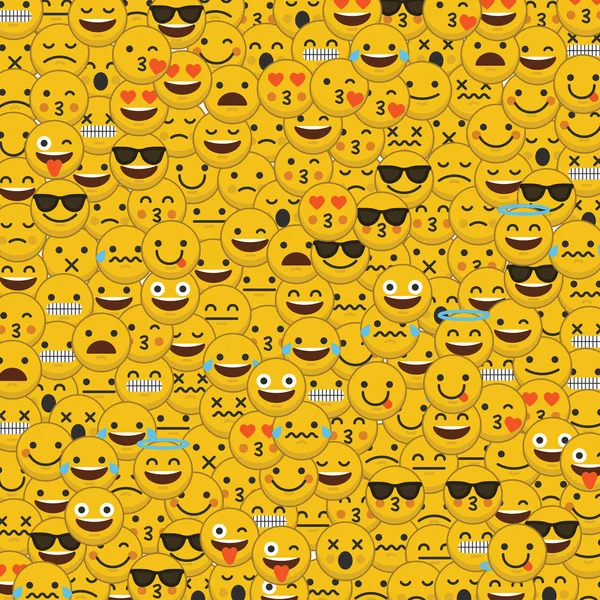 Set Emoji emoticon karakter gezichten achtergrond — Stockfoto